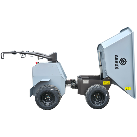 AGROX Elektro-Allrad-Dumper 500kg, Lithium-Akku und hydraulische Knicklenkung