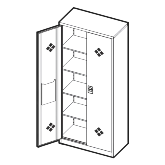 Preview: RETTER Stabiler Aufbewahrungsschrank 920 x 420 x 1950 mm - Werkstattschrank