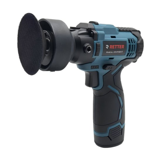 12V Akku-Poliermaschine 75mm | 2-Gang-Getriebe | RETTER Cordless Polisher ATA-P01B2117 Rotationspolierer inkl. Polierpads und Zubehör