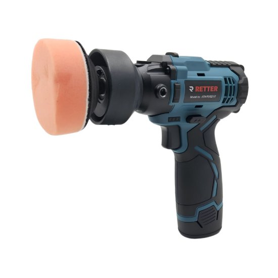 Preview: 12V Akku-Poliermaschine 75mm | 2-Gang-Getriebe | RETTER Cordless Polisher ATA-P01B2117 Rotationspolierer inkl. Polierpads und Zubehör