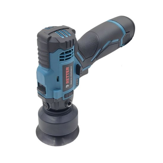 12V Akku-Poliermaschine 75mm | 2-Gang-Getriebe | RETTER Cordless Polisher ATA-P01B2117 Rotationspolierer inkl. Polierpads und Zubehör