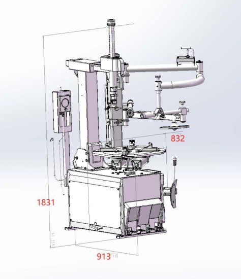 W860CS - WARTER PROFI Reifenmontiermaschine Kippsäule mit Doppel Hilfsarm 2 Stufig mit Reifenheber