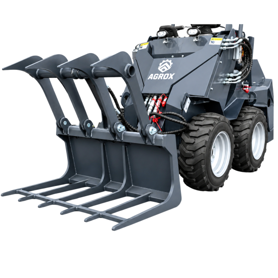 Preview: Holzgreifer hydraulisch für Kompaktlader - AGROX Hoflader Greifer Anbaugerät L480S - L360S