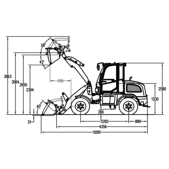 K1600T Hoftrac 61 PS - Radlader mit Kabine 1600 kg Hubkraft