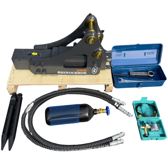 Preview: Hydraulikhammer für Minibagger inkl. Servicekit und Hydraulikzubehör | XN10