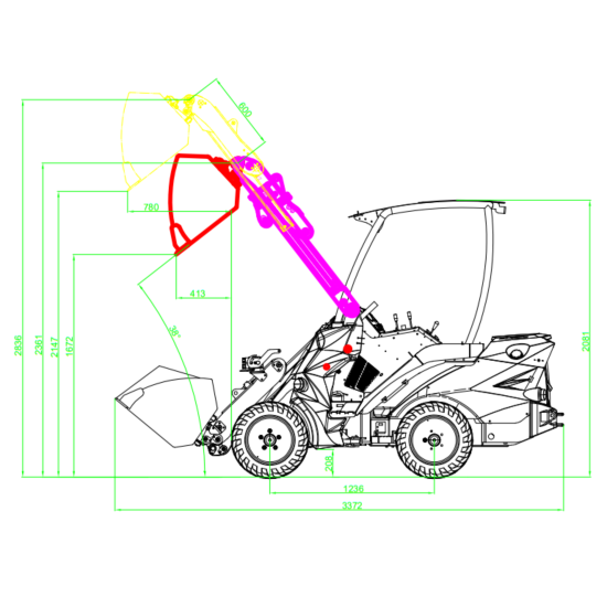 Preview: Deisel Hoflader 1.6 T - Allrad Teleskoplader | K625 - Kubota Motor 25 PS