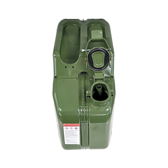 Preview: Kraftstoffkanister 10L Metall – Benzinkanister Olivgrün RAL 6003 robust und Auslaufsicher - UN zertifiziert