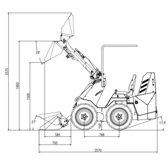 Kompaktlader L480S hydraulisch 19 PS wassergekühlt - Diesel 2 Zylinder Hoflader inkl. Schaufel AGROX