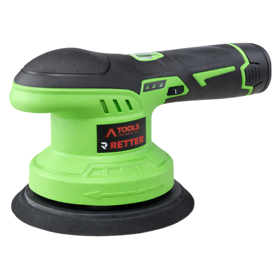 Preview: RETTER 12V Akku Exzenter Poliermaschine 150mm 6-Stufen inkl. Zubehör Set