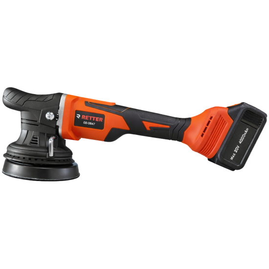 Preview: RETTER 20V Akku Exzenter Poliermaschine 125–150mm 15mm Hub inkl. 2 Akkus