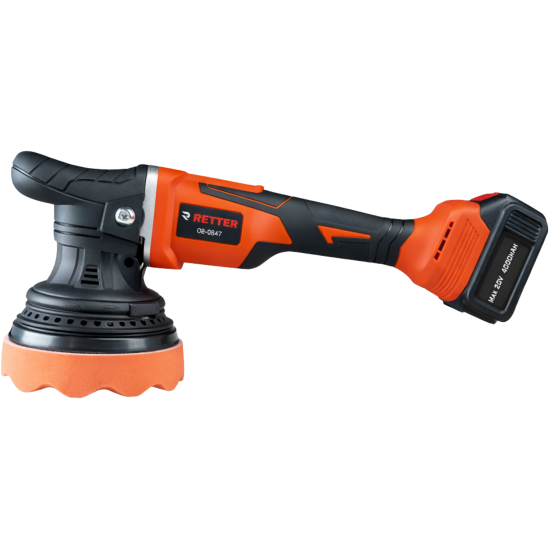 Preview: RETTER 20V Akku Exzenter Poliermaschine 125–150mm 15mm Hub inkl. 2 Akkus