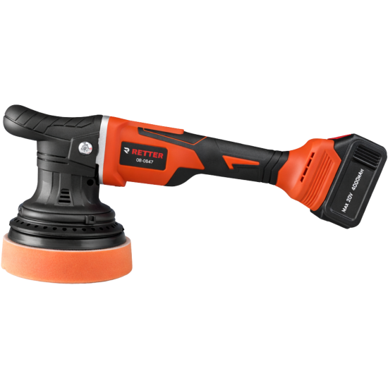 Preview: RETTER 20V Akku Exzenter Poliermaschine 125–150mm 15mm Hub inkl. 2 Akkus