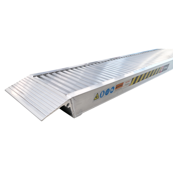 Preview: RETTER Premium Alu Auffahrrampe 250 cm - 2800 kg Tragkraft Schwerlast Verladerampe für Baumaschinen, ATVs & Anhänger - RTY93443