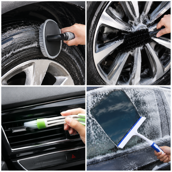 Preview: RETTER Auto-Reinigungsset 25-teilig mit Aufbewahrungsbox – Innen- & Außenpflege, Mikrofasertücher, Bürsten, Schwamm, Pads & Reinigungstabletten