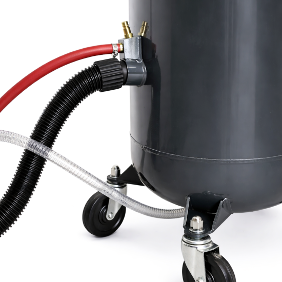 RETTER Mobiles Druckluft-Sandstrahlgerät RTS-106 mit 106 L Kesselvolumen und integrierter Absaugung