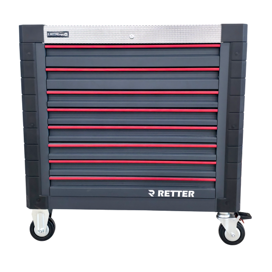 R12 - 8 Schubladen bestückt | Premiumqualität RETTER - Chrom-Vanadium-Werkzeugset 698-tlg.