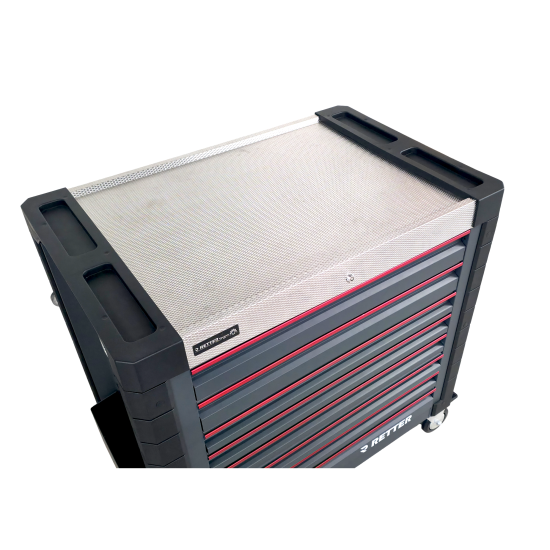 R12 - 8 Schubladen bestückt | Premiumqualität RETTER - Chrom-Vanadium-Werkzeugset 698-tlg.