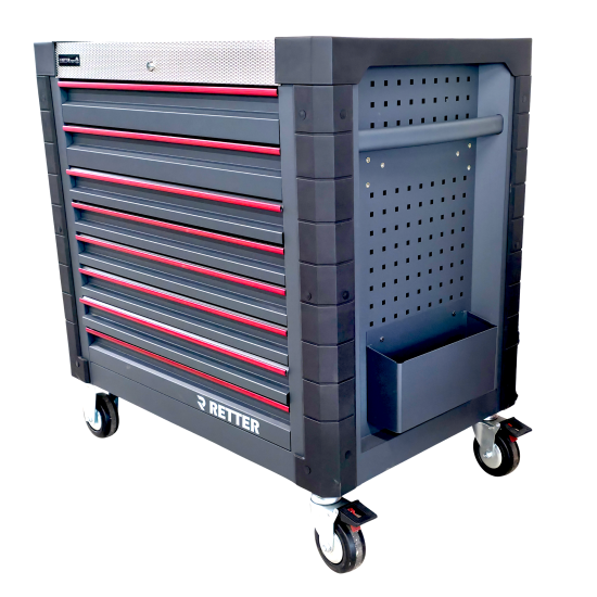 R12 - 8 Schubladen bestückt | Premiumqualität RETTER - Chrom-Vanadium-Werkzeugset 698-tlg.