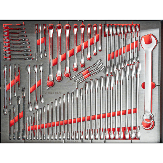 R12 - 8 Schubladen bestückt | Premiumqualität RETTER - Chrom-Vanadium-Werkzeugset 698-tlg.