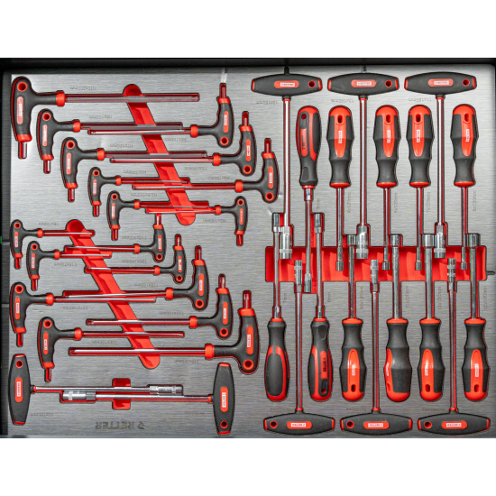 R12 - 8 Schubladen bestückt | Premiumqualität RETTER - Chrom-Vanadium-Werkzeugset 698-tlg.