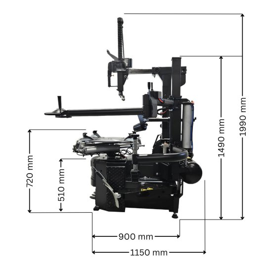Montiermaschine RT-706D Pro mit Booster System, 2 Geschwindigkeiten und Felgenspannung bis 28 Zoll inkl. Luftbooster | RETTER