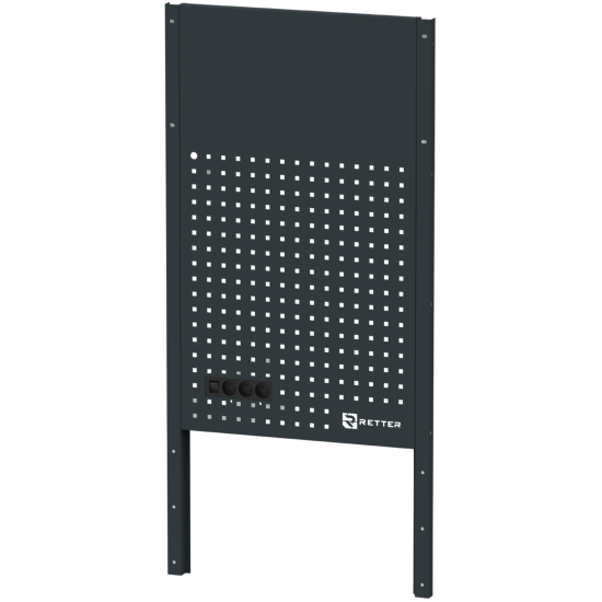 Lochwandplatte mit Netzversorgung (3 Steckdosen) für Schranksystem RTX5000 - 1052 x 610 x 30 mm | RETTER RTX-5000
