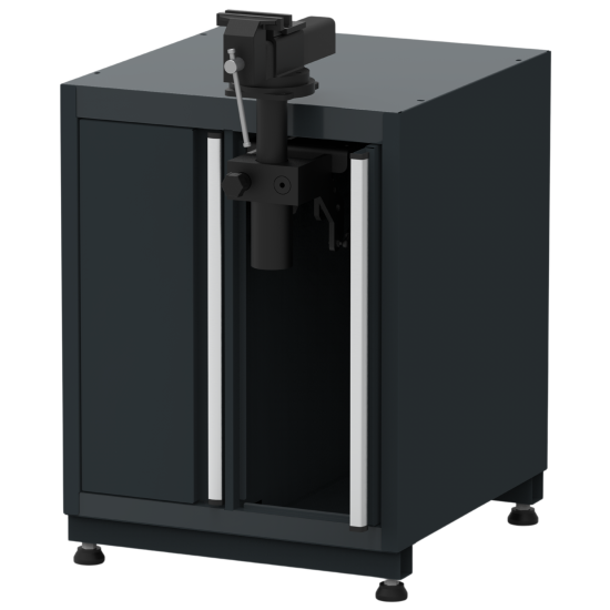 Werkbank-Unterbauschrank mit Schraubstock und Höhenverstellgerät (abklappbar) RTX5000 – 680 × 700 × 910 mm | RTX-5000