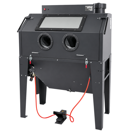 RETTER Sandstrahlkabine 420 Liter mit Absaugung, Fußpedal und LED-Beleuchtung - SBC420
