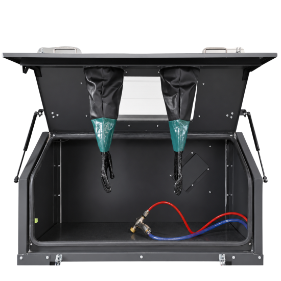 Preview: RETTER Sandstrahlkabine 420 Liter mit Absaugung, Fußpedal und LED-Beleuchtung - SBC420