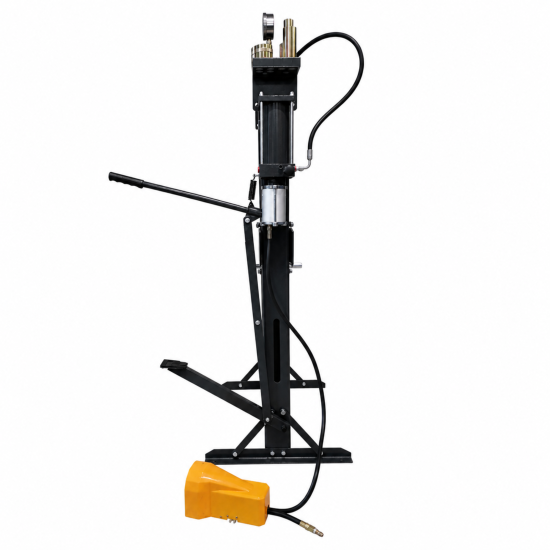 Preview: RETTER Profi Werkstattpresse hydraulisch pneumatisch 30 Tonnen RTP-30A mit Druckdornsatz 7-teilig und Manometer