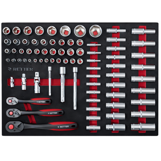 RETTER Werkzeugwagen R2 mit 7 Schubladen und inkl. Werkzeug 255-tlg.