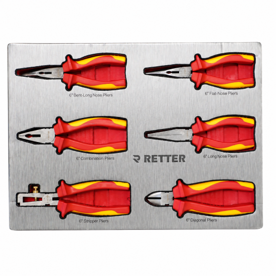 RETTER Werkzeugwagen R23 inkl. 372 Werkzeuge und VDE-Werkzeug, Alu-Einlagen, Holzplatte, 12V Akku Schlagschrauber und Akku Ratsche