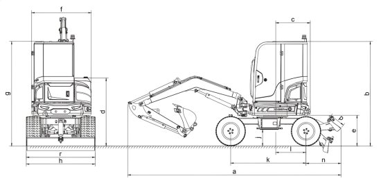 Mobilbagger 4100 kg - XN35LPRO Rhinoceros 3 Zylinder Kubota Motor - 25 PS
