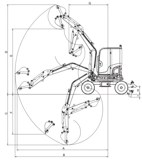 Mobilbagger 4100 kg - XN35LPRO Rhinoceros 3 Zylinder Kubota Motor - 25 PS