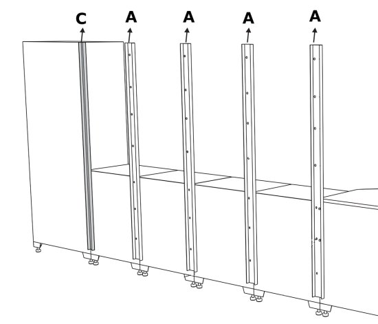 Befestigung - Deluxe Verbindungsstück 105 x 15 x 1956 mm | RETTER Schranksystem - RT01Y8018