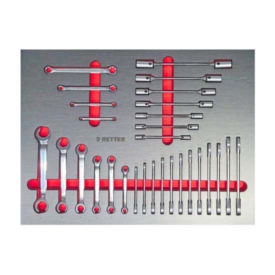 Mobiler Werkzeugwagen R13 - 8 Schubladen | Premiumqualität RETTER - Chrom-Vanadium-Werkzeugset