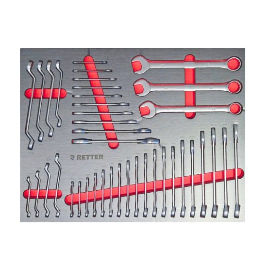 Mobiler Werkzeugwagen R13 - 8 Schubladen | Premiumqualität RETTER - Chrom-Vanadium-Werkzeugset