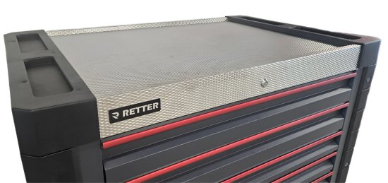 Mobiler Werkzeugwagen R13 - 8 Schubladen | Premiumqualität RETTER - Chrom-Vanadium-Werkzeugset