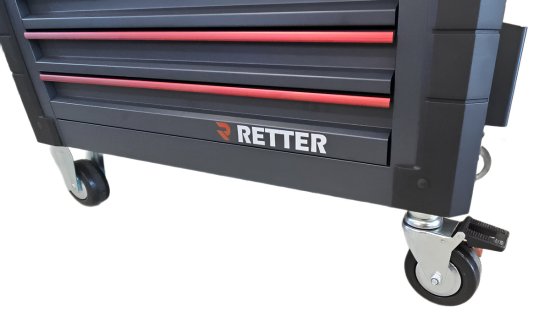 Mobiler Werkzeugwagen R13 - 8 Schubladen | Premiumqualität RETTER - Chrom-Vanadium-Werkzeugset