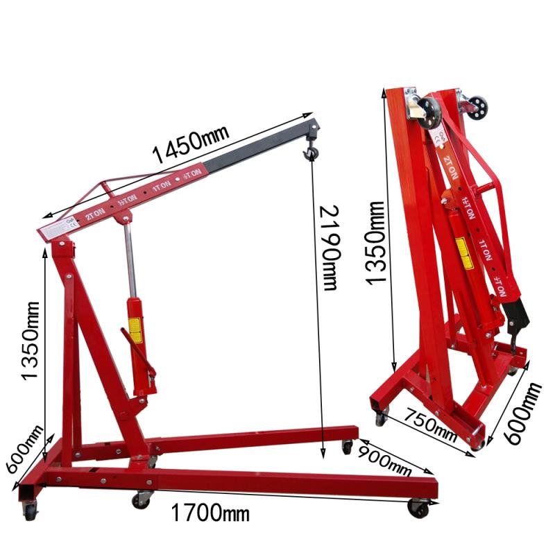 2000kg Werkstattkran klappbar schwerer Motorkran 105kg Motorheber T- 00676  - Pro-Lift-Montagetechnik