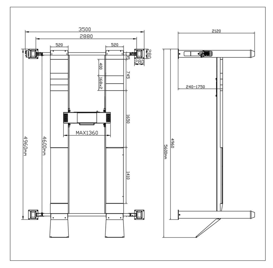 RETTER RTH-4100 4 Säulen Hebebühne 4000kg