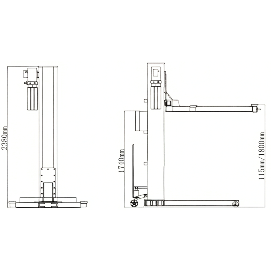 RETTER Ein-Säulen-Hebebühne RTH-1300 Ultraflach - 3.0 t Mobile RETTER Hebebühne