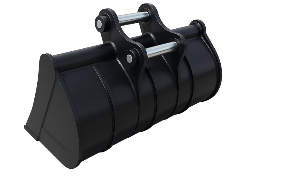 Böschungslöffel 600 mm starr für Minibagger 1–2 t – ohne Zähne, Schnellwechsleraufnahme