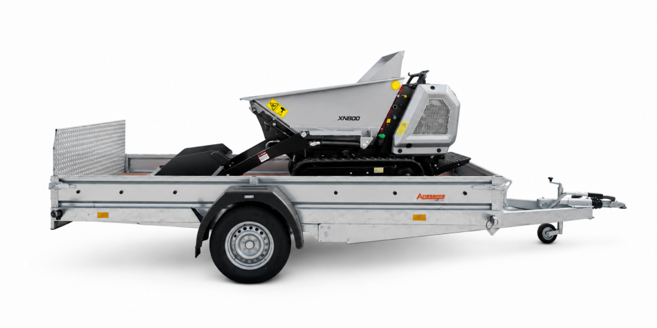 Anhänger- & Minidumper Bundle Universal N15 1500 kg Tieflader + XN800 Profiline Raupendumper Hochentladung