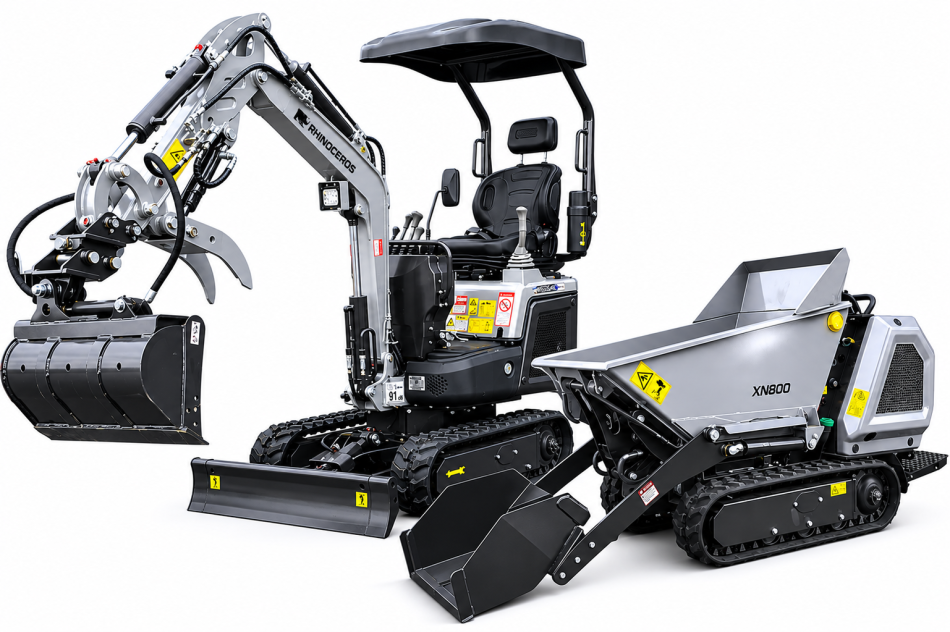 Bundle KS10-8 Austria Edition Minibagger 1.000 kg + XN800 Profiline Raupendumper Hochentladung