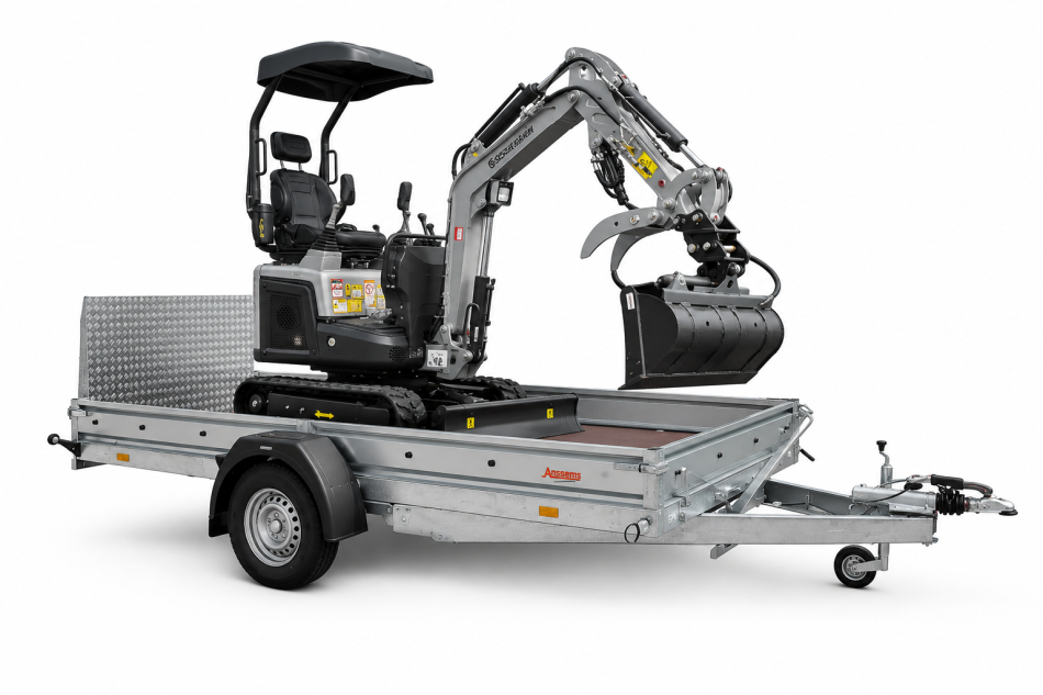 Bundle KS10-8 Austria Edition Minibagger 1.000 kg + Universal N15 Tieflader Anhänger 1.500 kg