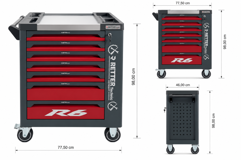 RETTER R6 Werkzeugwagen Red Edition 304 tlg.