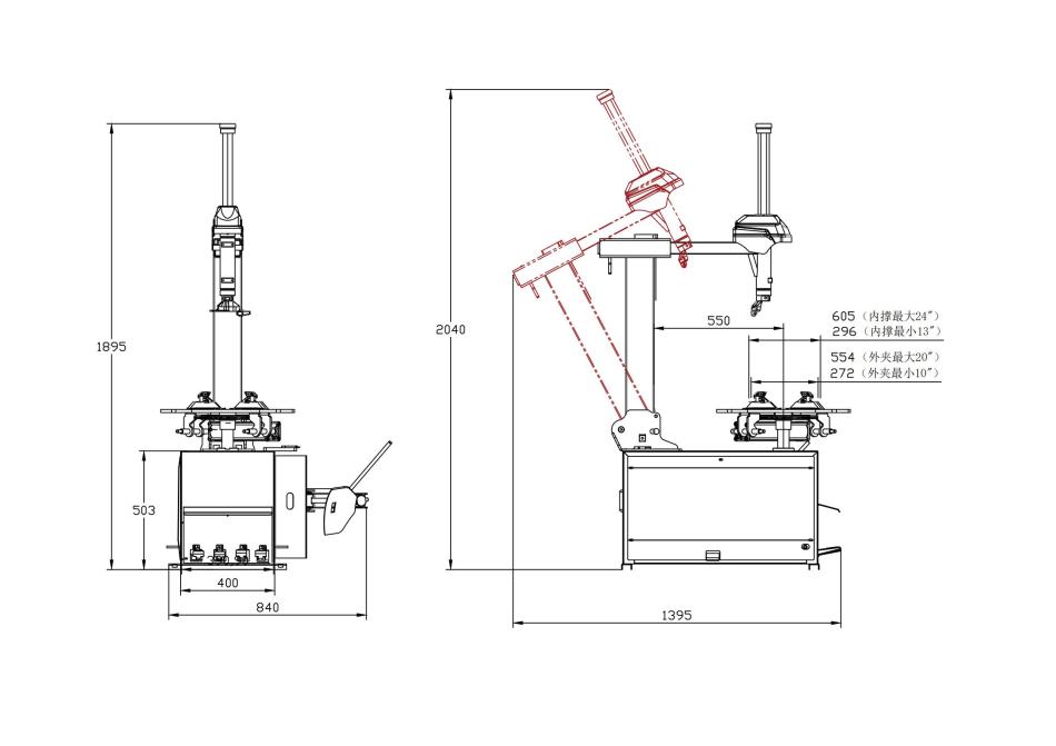 Reifenmontiermaschine Pro Line RTM-706 D Eingebauter Luft-Booster Reifenmontiermaschine Pro Line RTM-706 D Eingebauter Luft-Booster