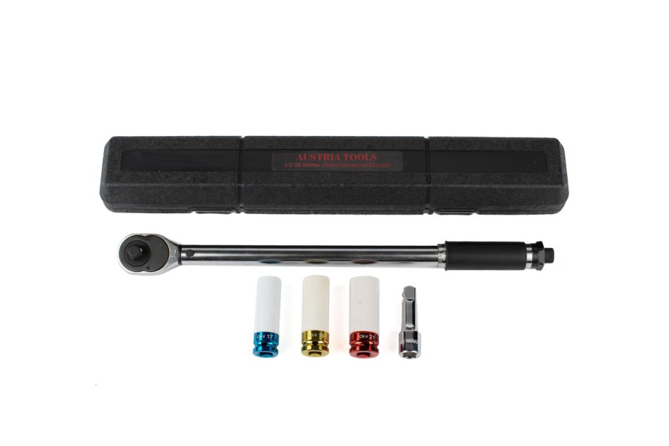 RETTER 1/2" Drehmomentschlüssel-Set 28-210 Nm I 17 19 21mm Schlagschrauber-Nüsse Set