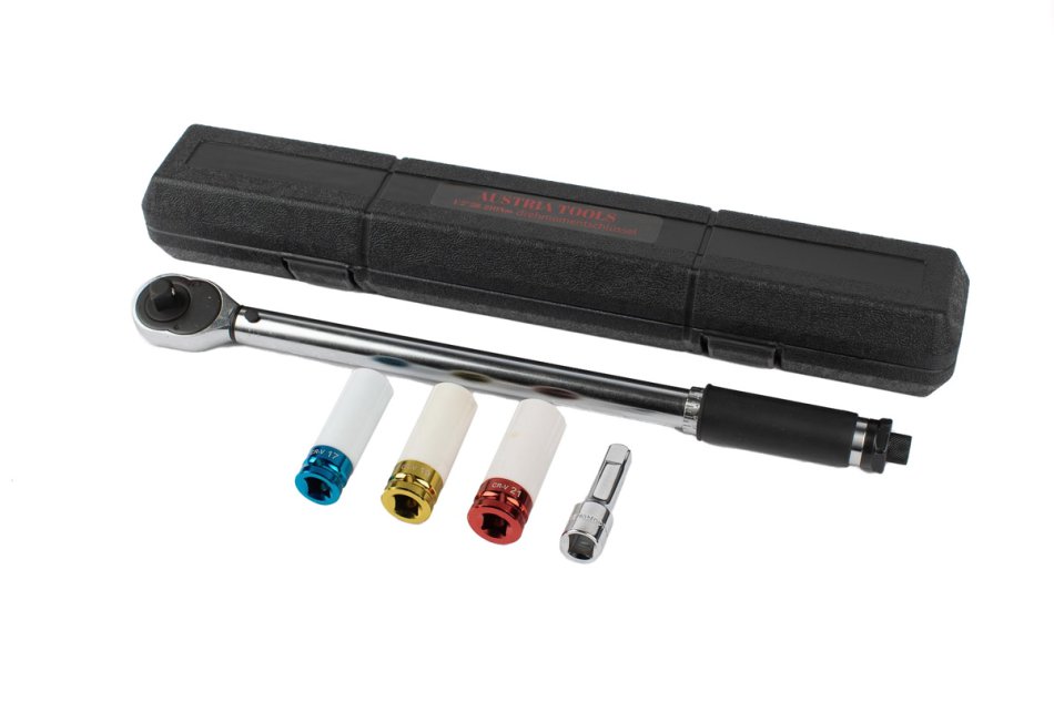 RETTER 1/2" Drehmomentschlüssel-Set 28-210 Nm I 17 19 21mm Schlagschrauber-Nüsse Set